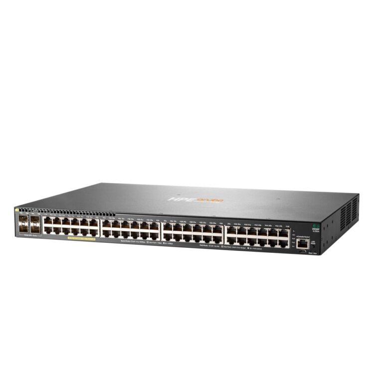 HPE Aruba Networking 2930F Layer 3 Managed Switch 48 Port Gigabit PoE+ 4 SFP+ 10GbE Uplinks Rack Mount