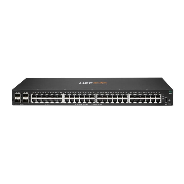 HPE Aruba Networking CX 6000 48 Port Gigabit Ethernet Switch 4 SFP Ports Managed L2 L3 1U Rack Mount Black