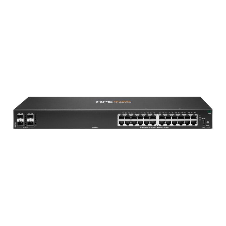 HPE Aruba Networking CX 6100 Managed Layer 3 Switch 24x Gigabit Ethernet 4 SFP+ 1U Rack Mount Black