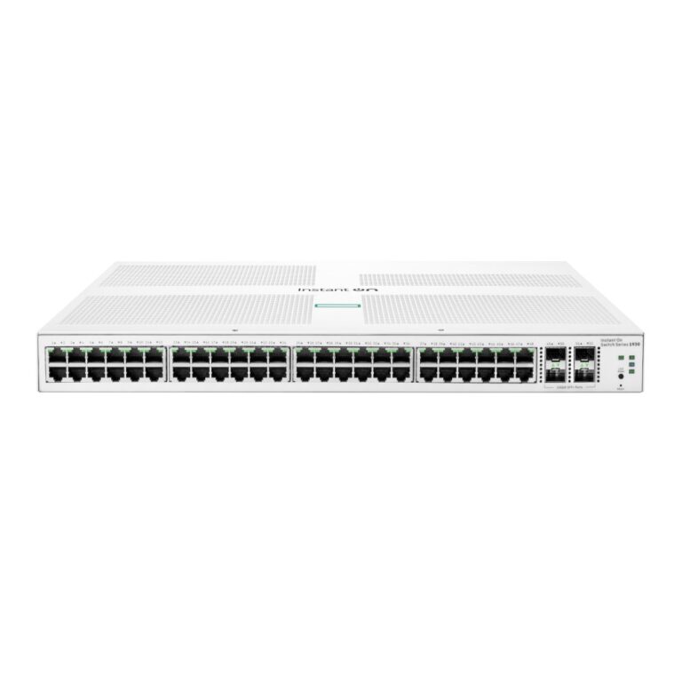 HPE Aruba Networking Instant On 1930 Managed Ethernet Switch 48 Port Gigabit 4 SFP+ PoE Cloud Managed 1U White