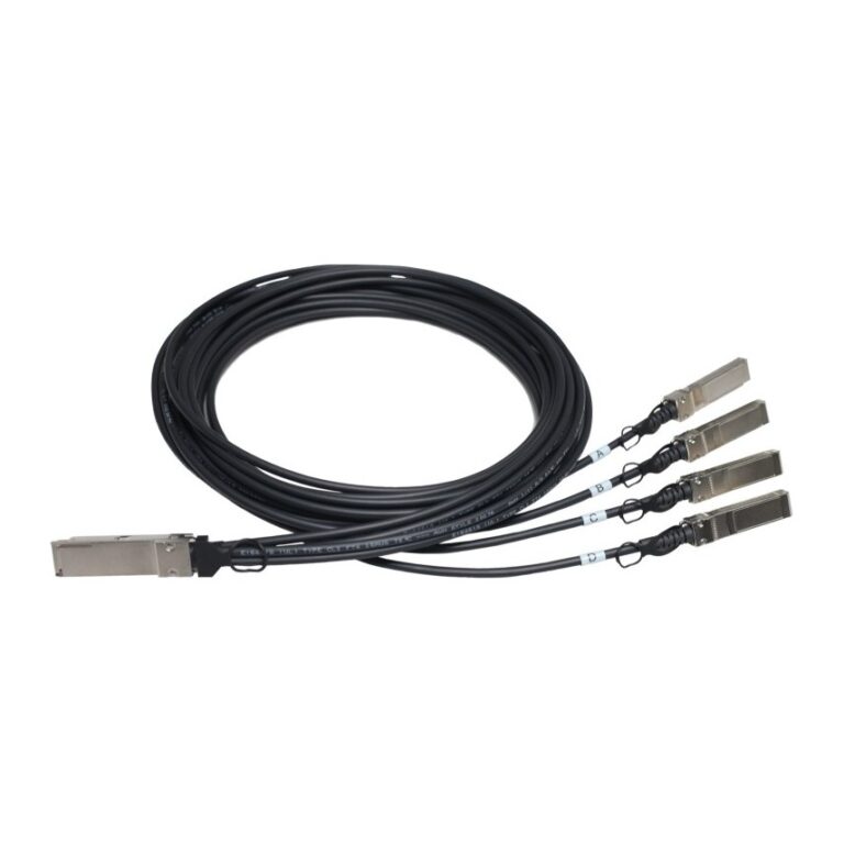HPE Networking Comware X240 40G QSFP+ to 4x10G SFP+ 5m Direct Attach Copper Splitter Cable Black
