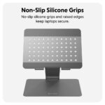 Hyper HS1150GYGL Ergonomic Laptop Stand Adjustable Foldable Aluminium 16" Grey