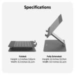 Hyper HS1150GYGL Ergonomic Laptop Stand Adjustable Foldable Aluminium 16" Grey
