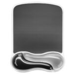 Kensington Duo Gel Mouse Pad with Wrist Rest Ventilation Channel Grey Wipe Clean Finish