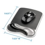 Kensington Duo Gel Mouse Pad with Wrist Rest Ventilation Channel Grey Wipe Clean Finish