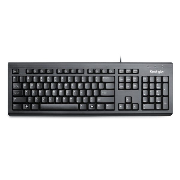 Kensington ValuKeyboard Wired Full-size Keyboard Black MIL-STD-810H Certified Tactile USB PS/2