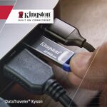 Kingston DataTraveler Kyson 256GB USB 3.2 Gen 1 Flash Drive 220MB/s Read Capless Stainless Steel