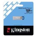Kingston DataTraveler Kyson USB 3.2 Gen 1 Type-A Flash Drive 128GB 220MB/s Stainless Steel Capless