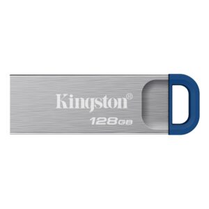 Kingston DataTraveler Kyson USB 3.2 Gen 1 Type-A Flash Drive 128GB 220MB/s Stainless Steel Capless