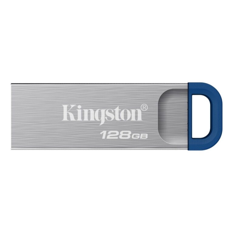 Kingston DataTraveler Kyson USB 3.2 Gen 1 Type-A Flash Drive 128GB 220MB/s Stainless Steel Capless
