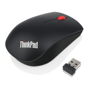 Lenovo 4X30M56887 Wireless Optical Mouse 1200 DPI Ambidextrous Ergonomic 3 Button Black
