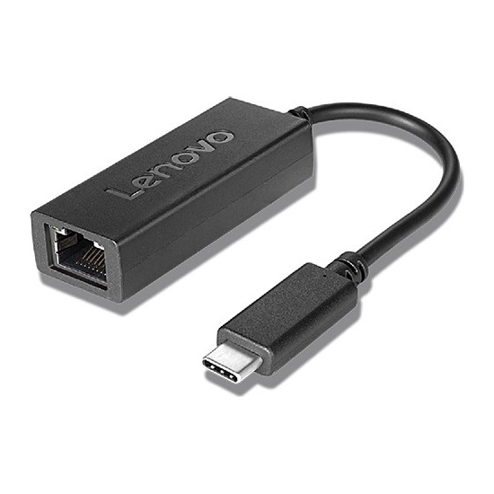 Lenovo 4X90S91831 USB-C to Ethernet Adapter RJ-45 Port Black Wired