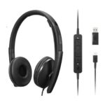 Lenovo 4XD1M39029 Wired ANC Headset Gen 2 USB-C In-line Microphone Black