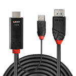 Lindy 2m HDMI to DisplayPort Cable 2160p 60Hz Black Active USB Power