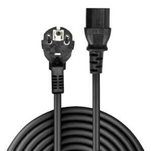 Lindy 2m Schuko Angled Power Plug to IEC C13 Mains Cable Black Fully Moulded