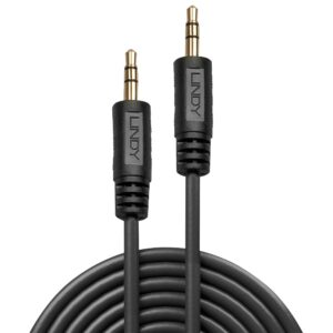Lindy 3.5mm Jack to Jack Cable 1m Male to Male Black Audio Auxiliary Lead