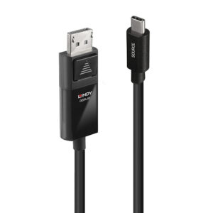 Lindy 43342 USB-C to DisplayPort Adapter Cable 2m Black 8K 4K HDR DisplayPort 1.4