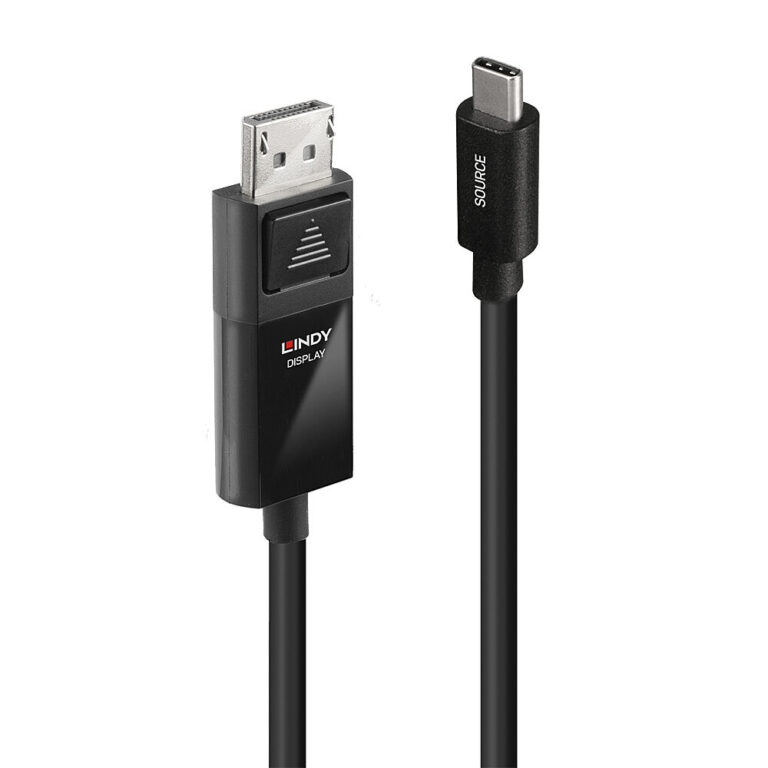 Lindy 43342 USB-C to DisplayPort Adapter Cable 2m Black 8K 4K HDR DisplayPort 1.4