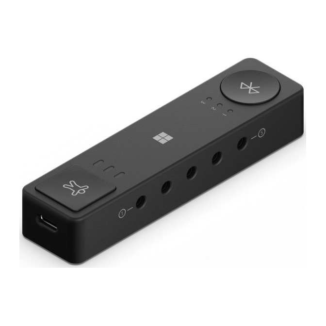 Microsoft Adaptive Hub Keypad Bluetooth Wireless Black Custom Accessible Input Device with 3.5mm Ports for Windows 10 and 11