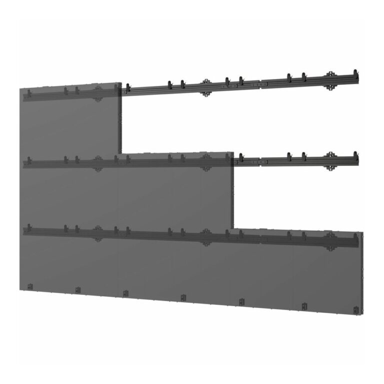 Peerless LEDUNVS-6X6 Wall Mount Signage System for 36 Displays 27" Black Aluminium ADA Compliant