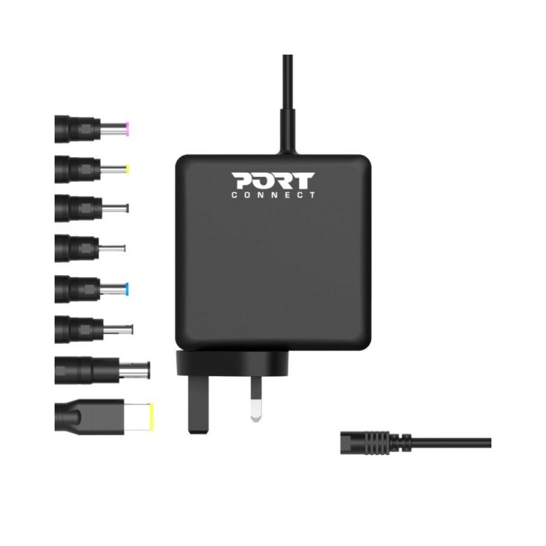 Port Designs 900093B-UK Universal Laptop Charger 65W Black UK Plug 19.5V