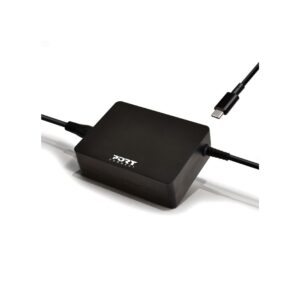 Port Designs 900098-UK 90W USB-C Power Adapter Type G Plug Black 2.5m Cable