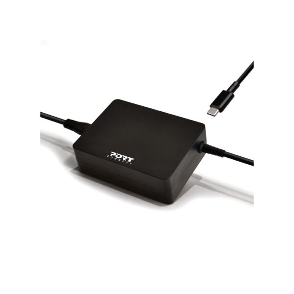 Port Designs 900098-UK 90W USB-C Power Adapter Type G Plug Black 2.5m Cable