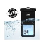Port Designs 901884 Waterproof Pouch Case for Phones Up to 6.7" IPX8 Certified Black Transparent