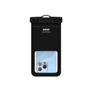 Port Designs 901884 Waterproof Pouch Case for Phones Up to 6.7" IPX8 Certified Black Transparent