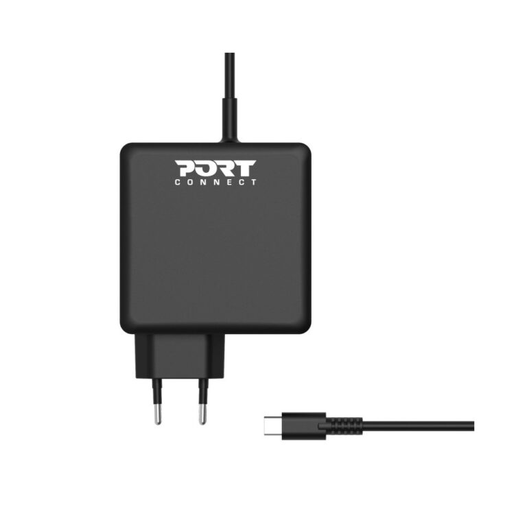Port Designs PORT Connect 900097B-UK 65W USB-C Power Delivery AC Charger Fast Charging Black 2 Year Warranty