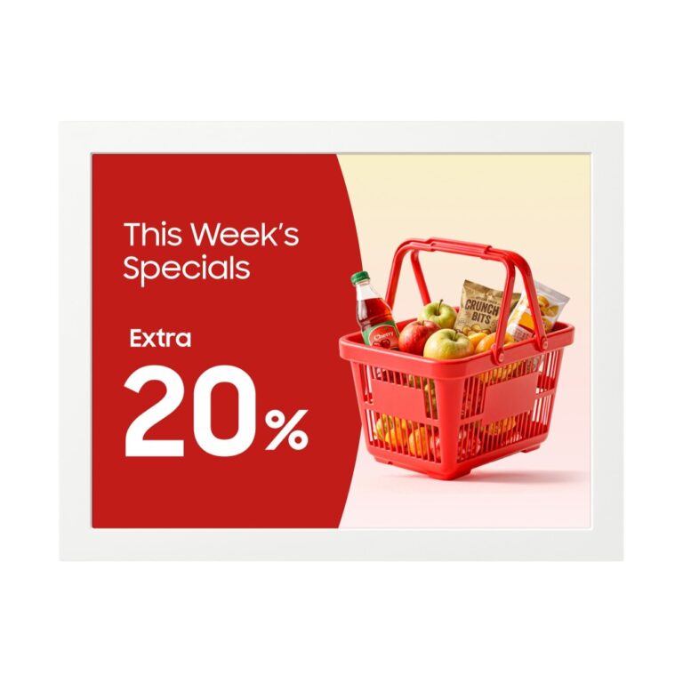 Samsung EMDX EM13DX Digital signage flat panel 13.3" 1200x1600 Colour E-Paper Tizen Wi-Fi 24/7 Commercial White