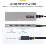 StarTech 4-Port USB-C Hub 10Gbps 100W Power Delivery USB 3.2 Gen 2 Grey