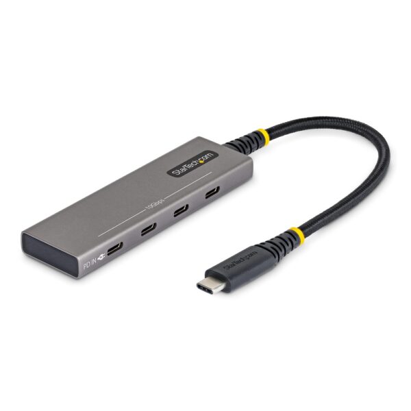 StarTech 4-Port USB-C Hub 10Gbps 100W Power Delivery USB 3.2 Gen 2 Grey