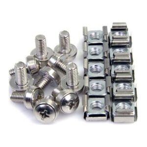 StarTech.com 100-Pack M6 12mm Screws and Cage Nuts Mounting Kit for 19 inch Server Racks Silver TAA