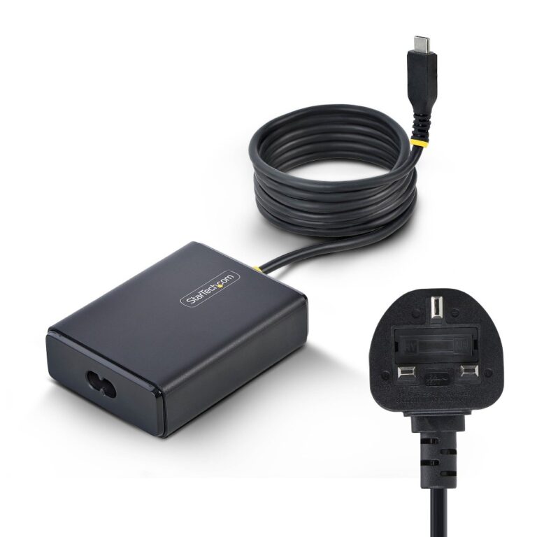 StarTech.com 100W USB-C Laptop Charger USB Power Delivery 3.0 1.5m Cable UK Plug Black