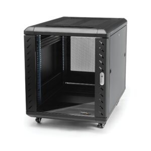StarTech.com 12U 19in Enclosed 4-Post Server Rack Cabinet 29in Depth 800kg Capacity Black