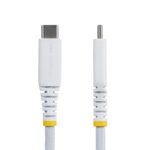 StarTech.com 15cm USB-C to USB-C Charging Cable 60W PD 3A White Braided Nylon