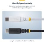 StarTech.com 15cm USB-C to USB-C Charging Cable 60W PD 3A White Braided Nylon