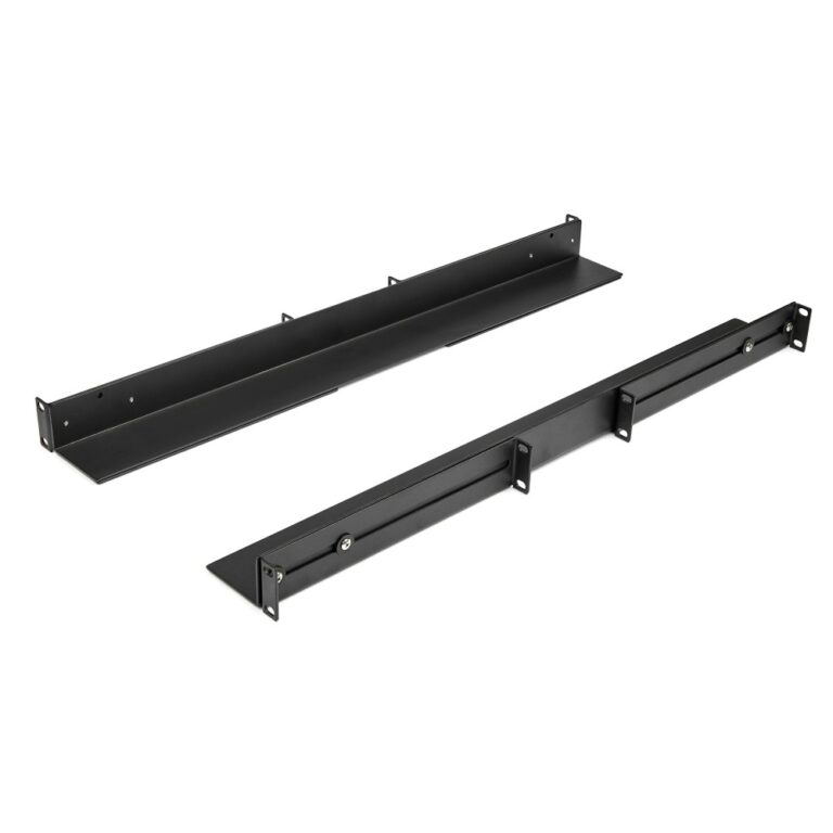 StarTech.com 1U 19 Inch Server Rack Rails Universal Adjustable 24-36 Depth 90.7kg Capacity Black 2 Pack