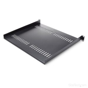 StarTech.com 1U Server Rack Shelf Universal Vented Cantilever Tray 19 Inch 20kg Capacity Steel Black