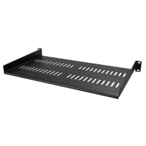 StarTech.com 1U Server Rack Shelf Universal Vented Cantilever Tray for 19-inch Rack 20 kg Weight Capacity Black
