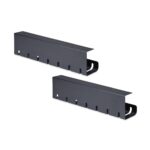 StarTech.com 2-Pack Under Desk Cable Management Tray 42" Total Length Steel Black 5kg Capacity