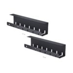 StarTech.com 2-Pack Under Desk Cable Management Tray 42" Total Length Steel Black 5kg Capacity