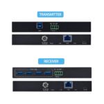 StarTech.com 4-Port USB 3.0 Extender over Ethernet up to 330ft 100m Cat6a Cat7 Cat8 RS-232 Passthrough TAA Black