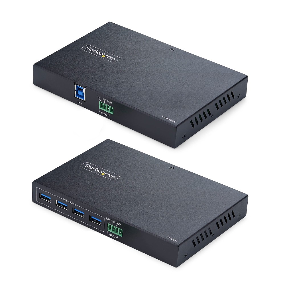 StarTech.com 4-Port USB 3.0 Extender over Ethernet up to 330ft 100m Cat6a Cat7 Cat8 RS-232 Passthrough TAA Black StarTech.com 4-Port USB 3.0 Extender over Ethernet up to 330ft 100m Cat6a Cat7 Cat8 RS-232 Passthrough TAA Black