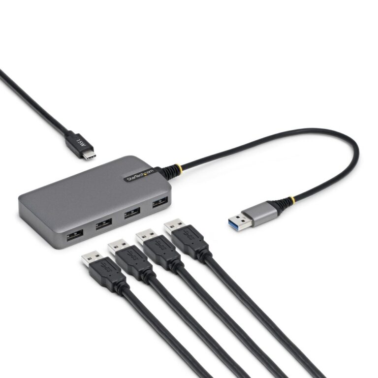 StarTech.com 4-Port USB 3.2 Gen 1 Hub 5Gbps Bus Powered with USB-C Power Input 30cm Cable Grey