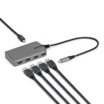 StarTech.com 4-Port USB-C Hub 5Gbps USB-A Ports Bus Powered with Auxiliary Power Input 30cm Cable Grey