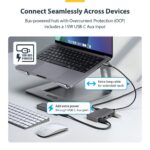 StarTech.com 4-Port USB-C Hub 5Gbps USB-A Ports Bus Powered with Auxiliary Power Input 30cm Cable Grey