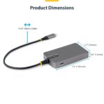 StarTech.com 4-Port USB-C Hub 5Gbps USB-A Ports Bus Powered with Auxiliary Power Input 30cm Cable Grey