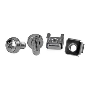 StarTech.com 50-Pack M6 12mm Screws and Cage Nuts for Server Racks with Installation Tool Silver